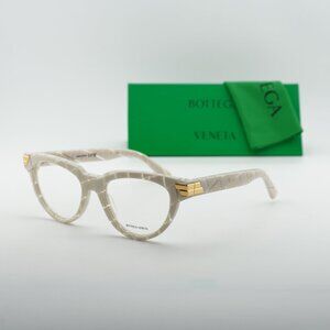 Bottega Veneta BV1106O 004 Cat Eye Eyeglasses 52mm - Ivory